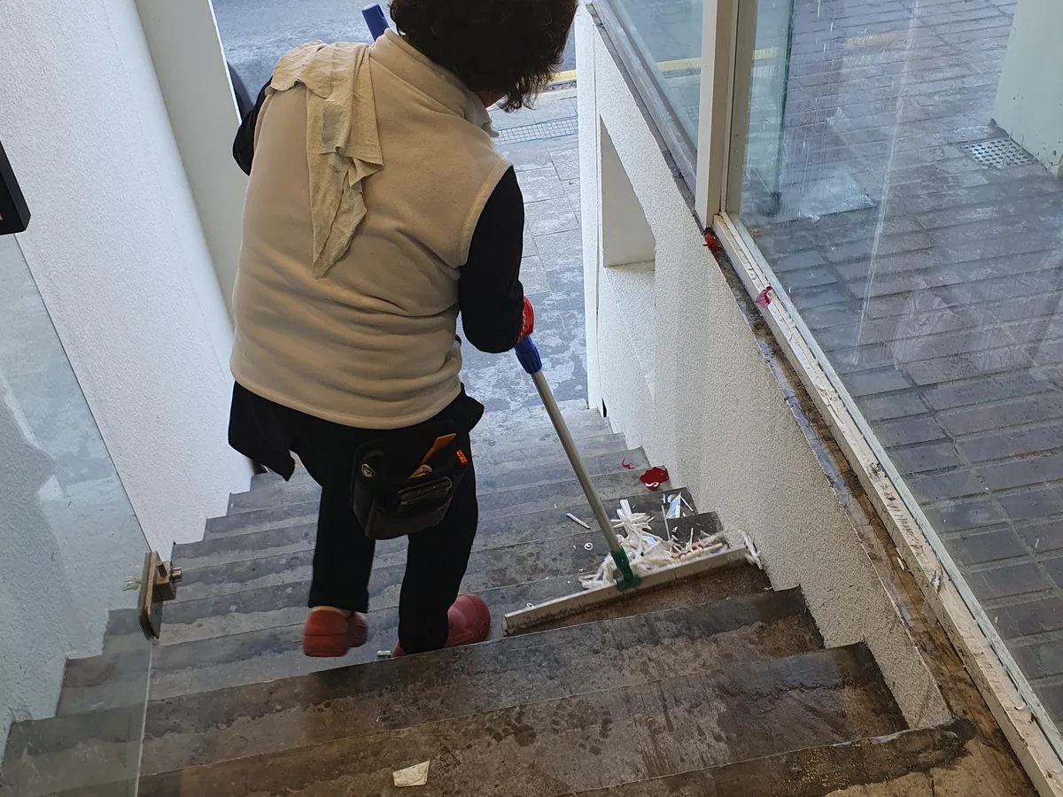 오산시 청학동 계단·입구 마감 세면대 살균 위생청소 사례 - 행진크린